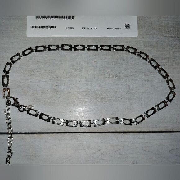 Vintage New York & Co silver chain belt, Retro Boho Hippy Clip Sash 1980s - Picture 2 of 7